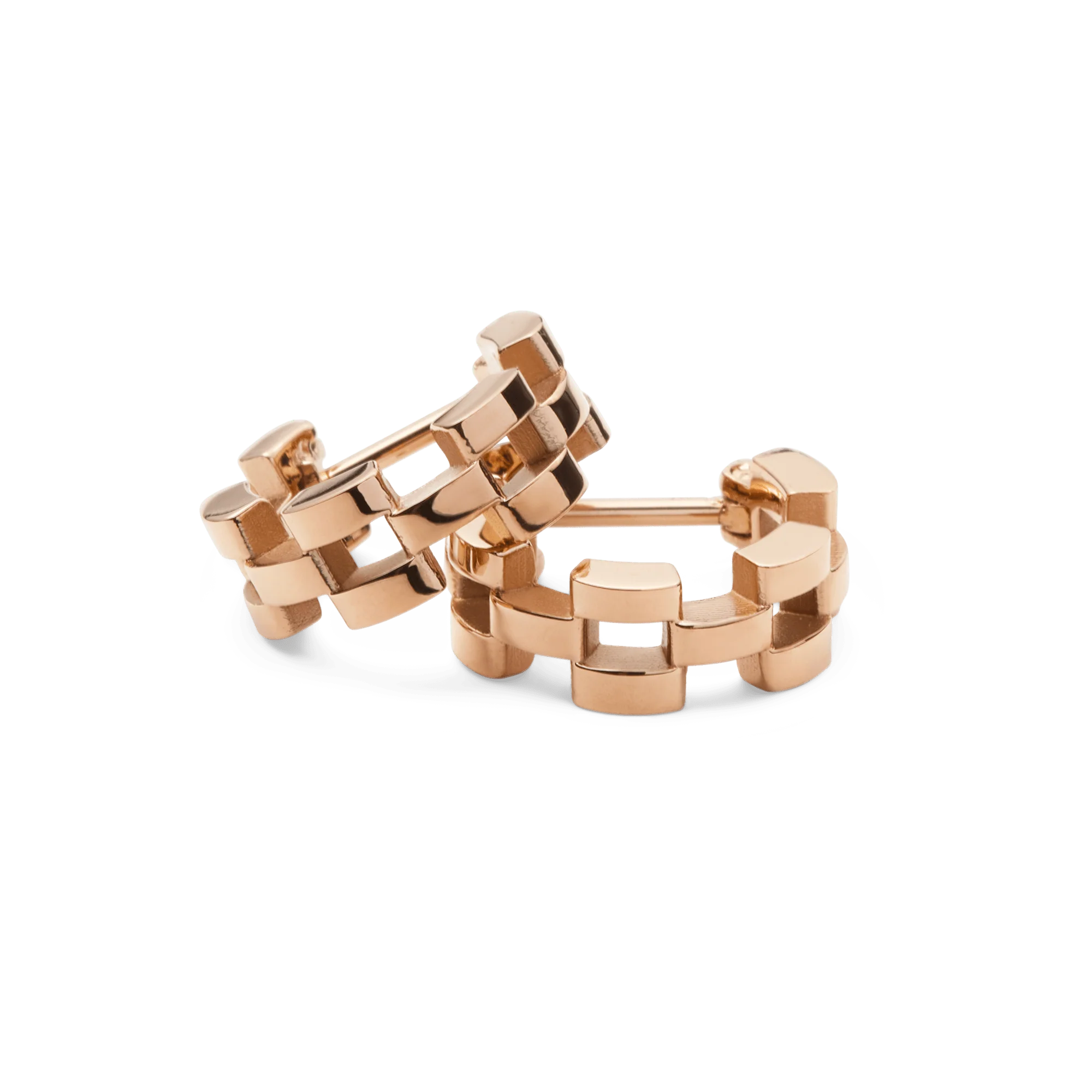3-Link Earrings Rose Gold