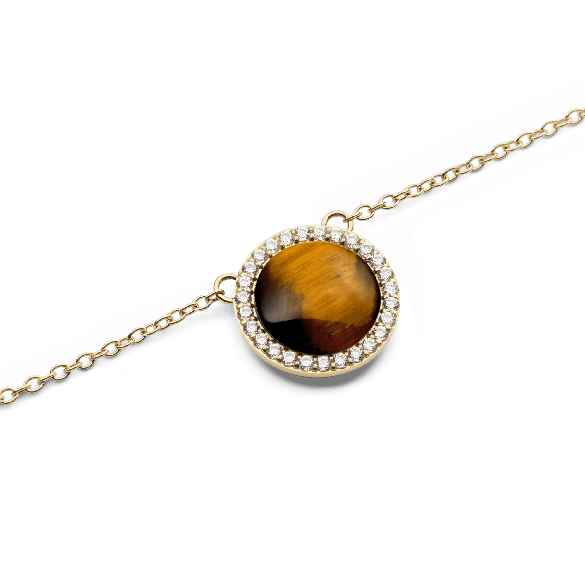 Audrey Necklace Tiger Eye Gold