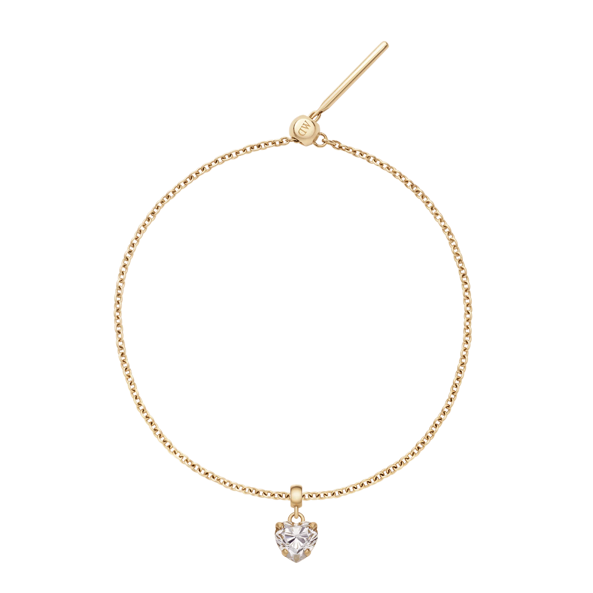 Heart Crystal White Charm + Chain Bracelet G