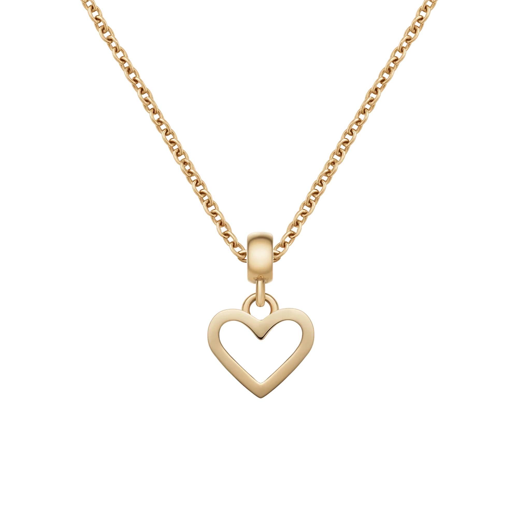 Heart Hanging Shape Gold Charm + Chain Necklace G