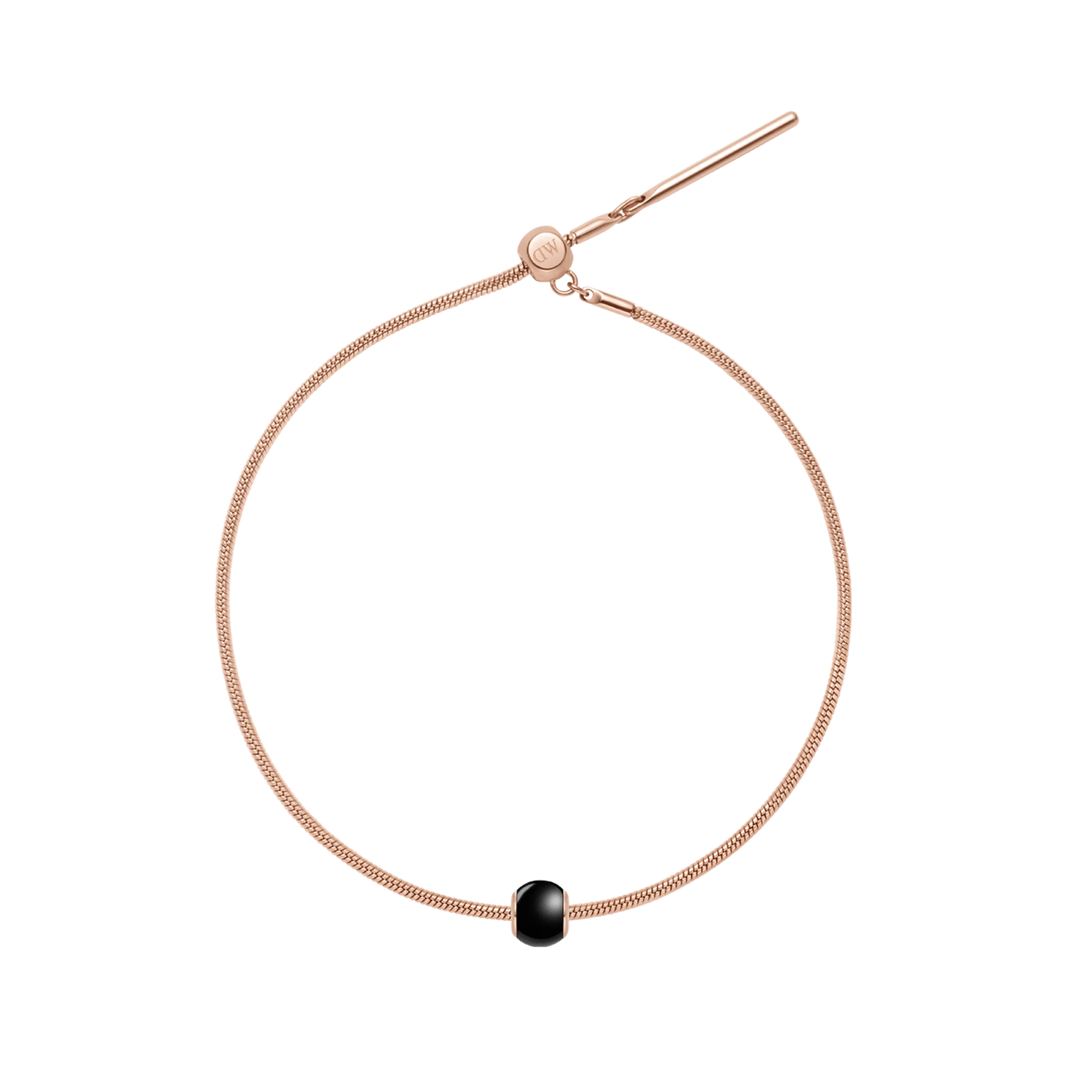 Black Orb Rose Gold Charm + Snake Bracelet RG