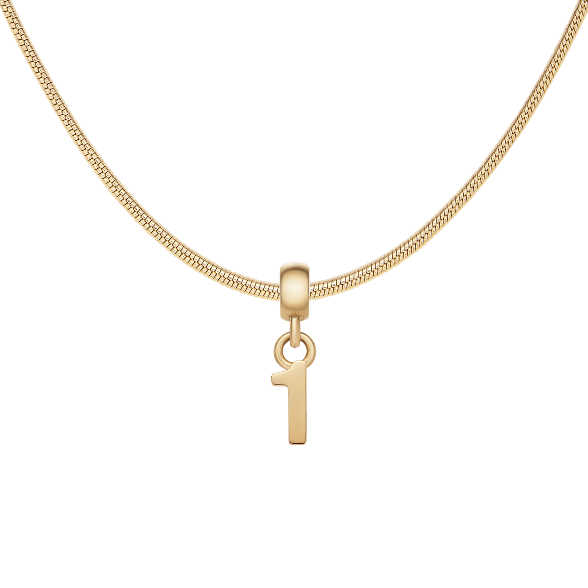 Number Gold Charm + Snake Necklace G