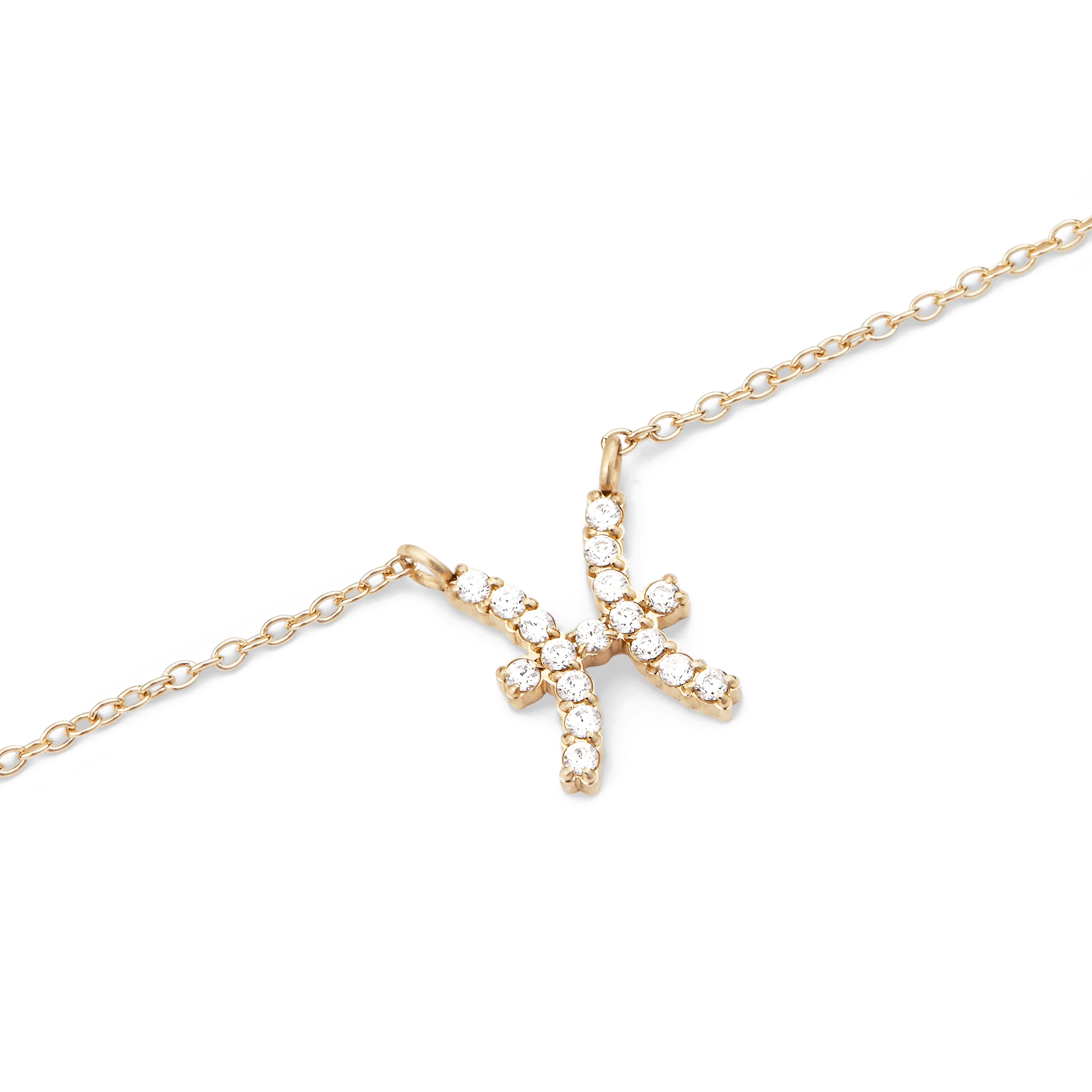 Crystal Zodiac Chain Necklace Gold