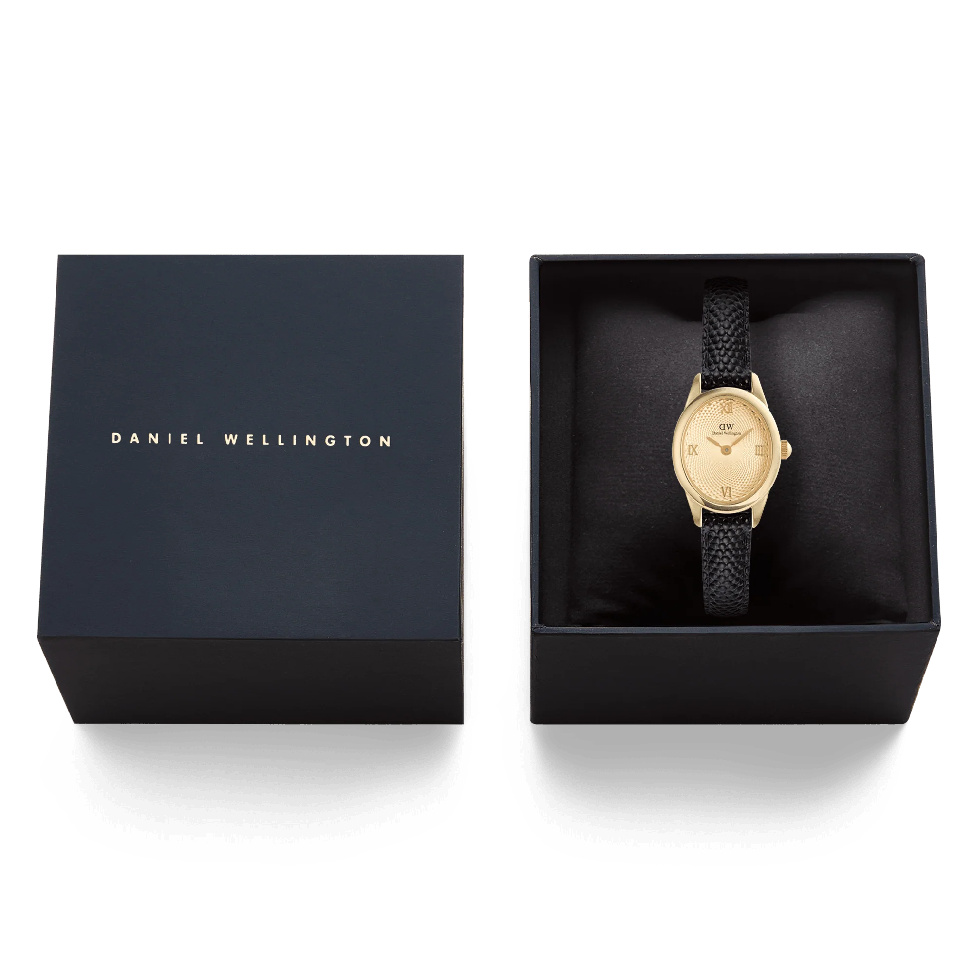 Ophelia Mini Black Lizard Unitone Guilloché Gold - Image 6