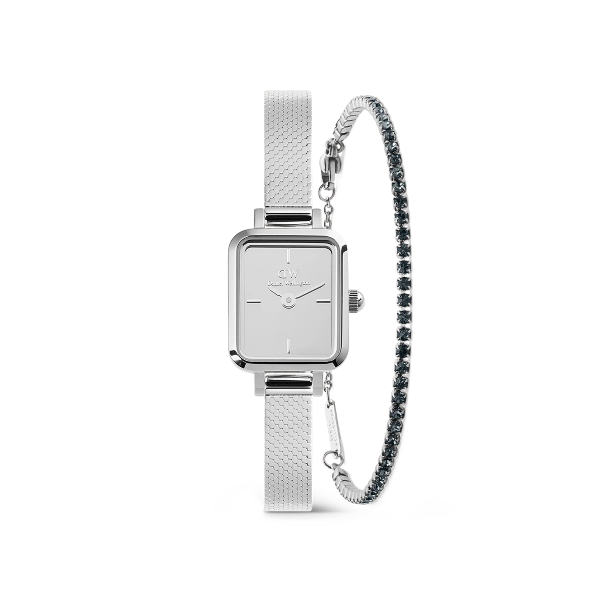 Quadro Reflection & Classic Tennis Bracelet Silver Set